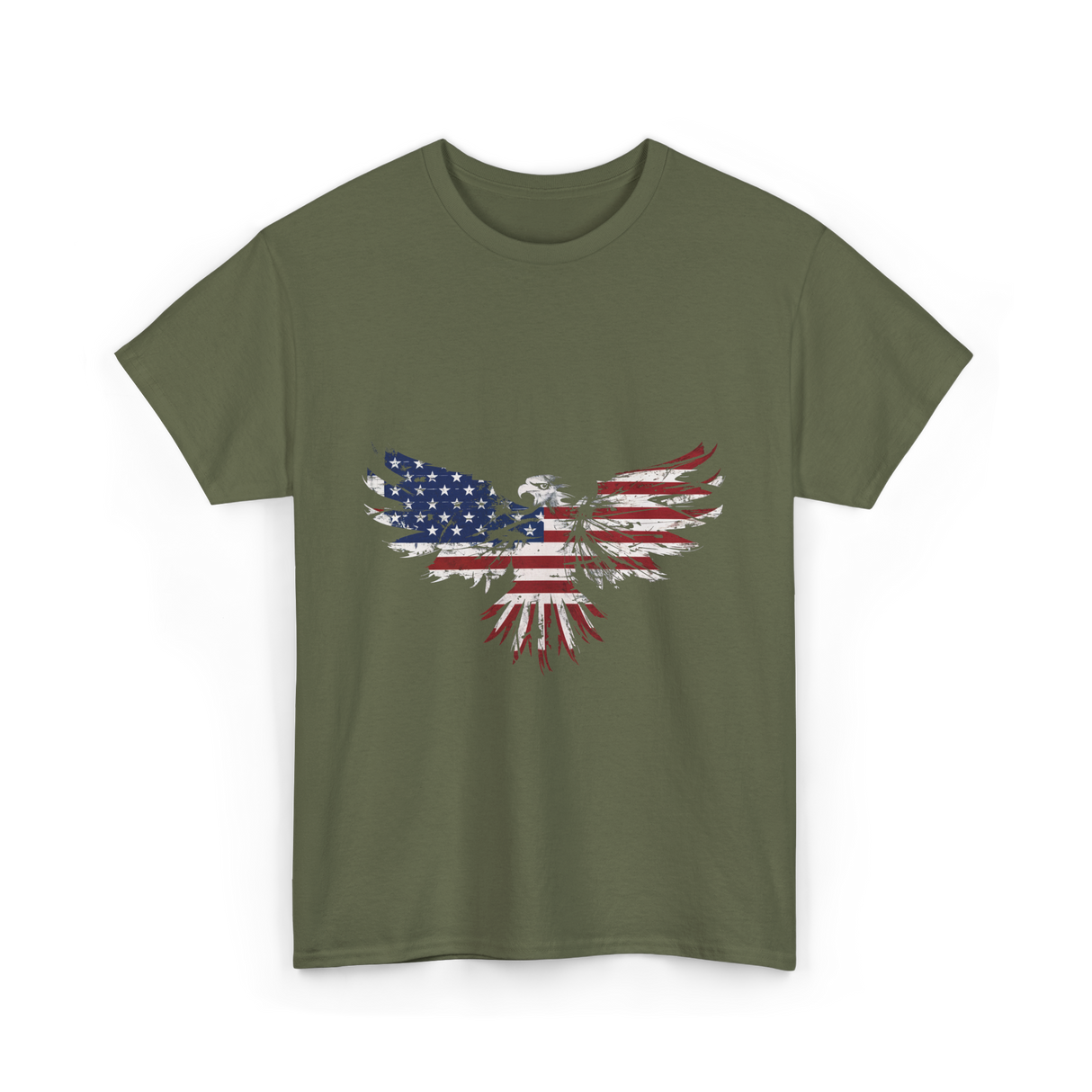 American Flag Eagle American Eagle T-Shirt - Military Green