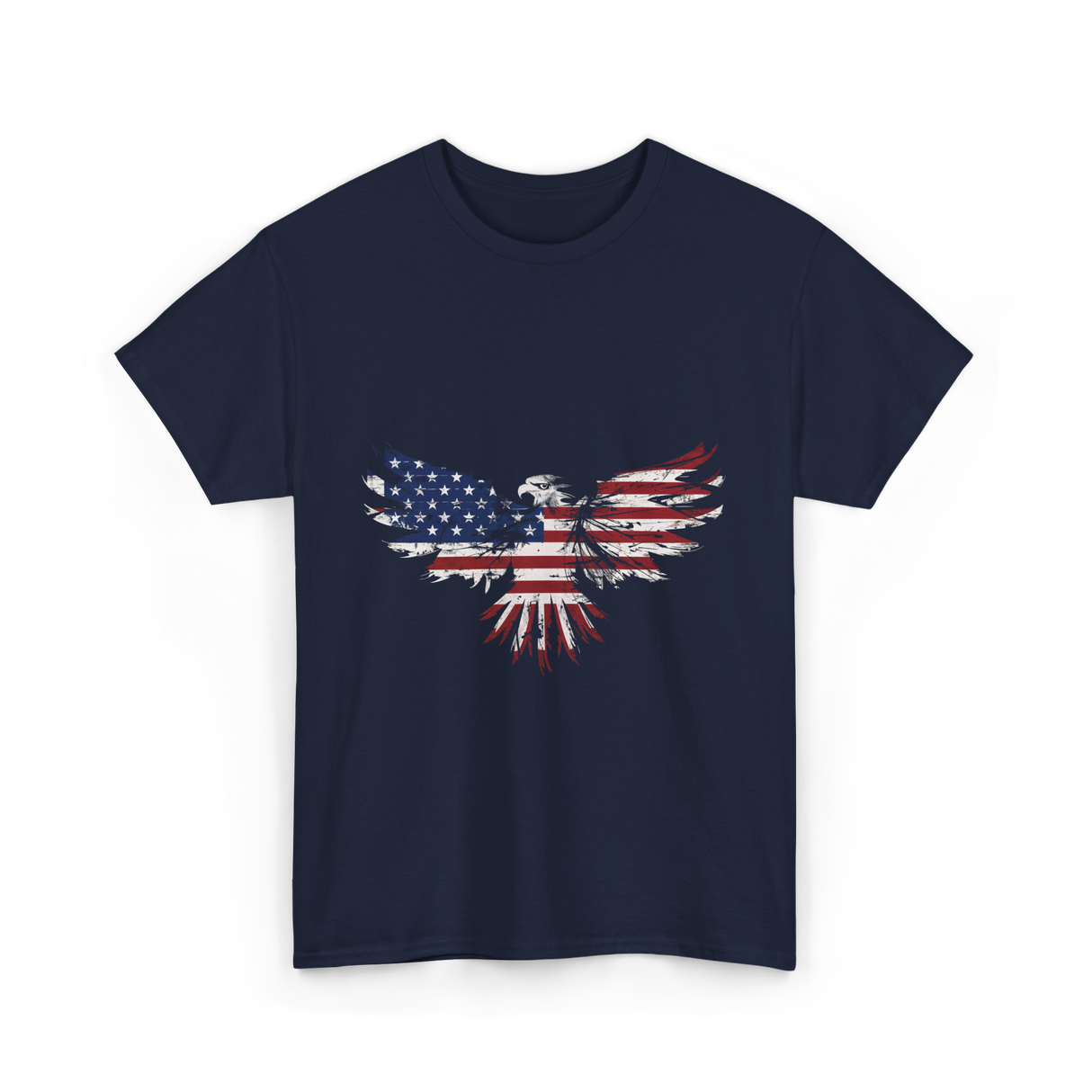 American Flag Eagle American Eagle T-Shirt - Navy
