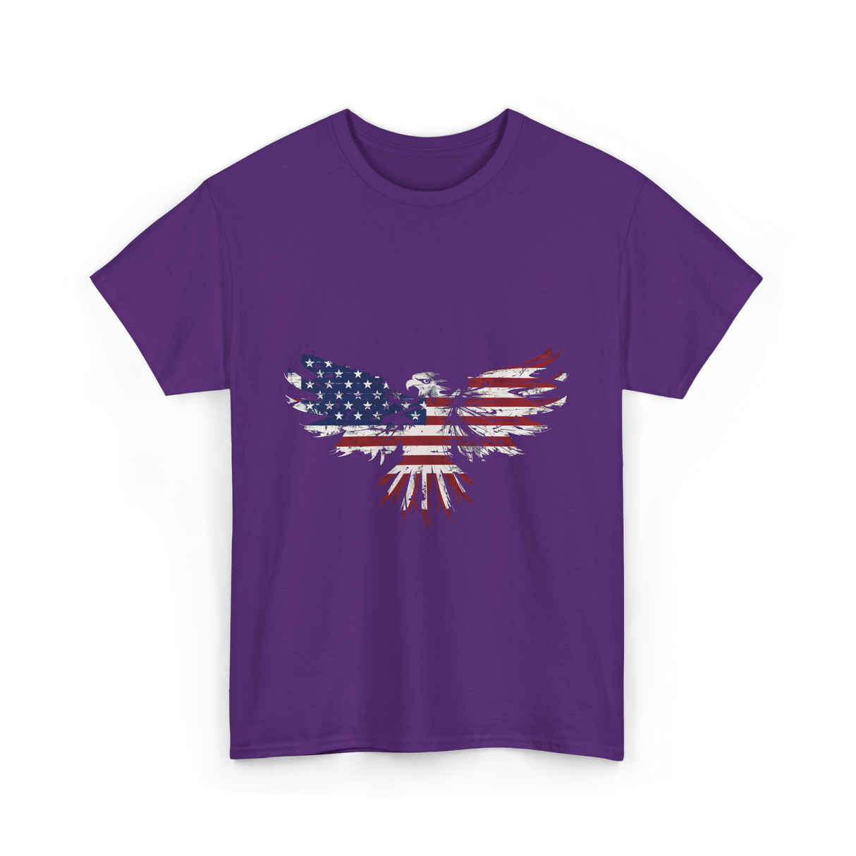American Flag Eagle American Eagle T-Shirt - Purple