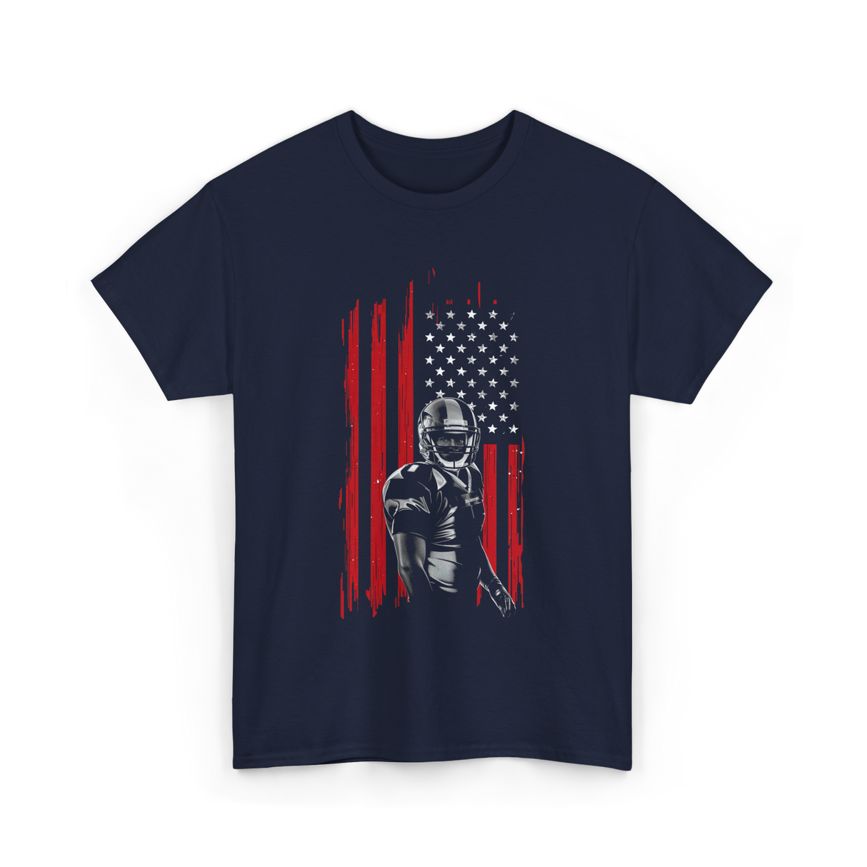 American Football Player Football T-Shirt - Navy
