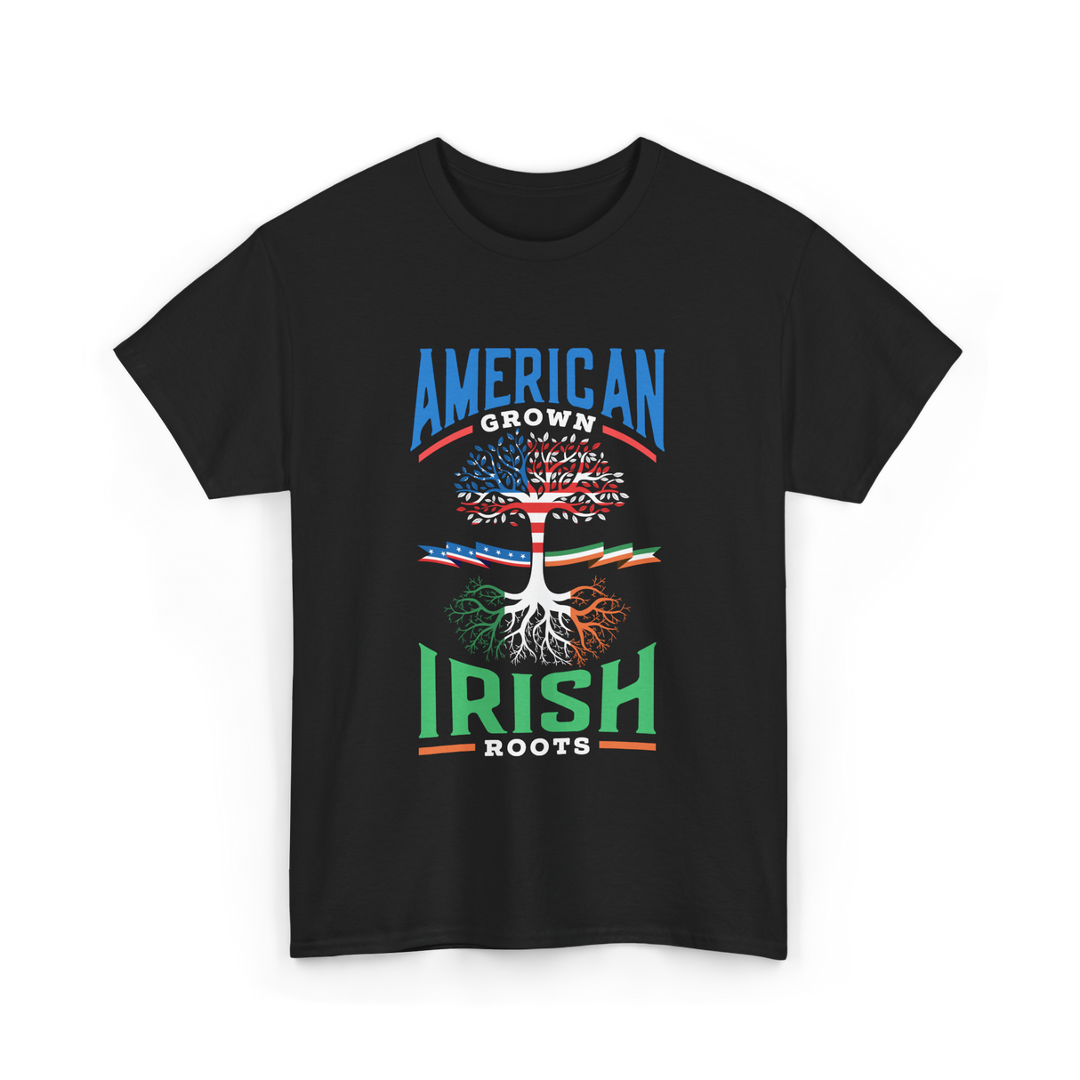 American Grown Irish Roots Ireland T-Shirt - Black