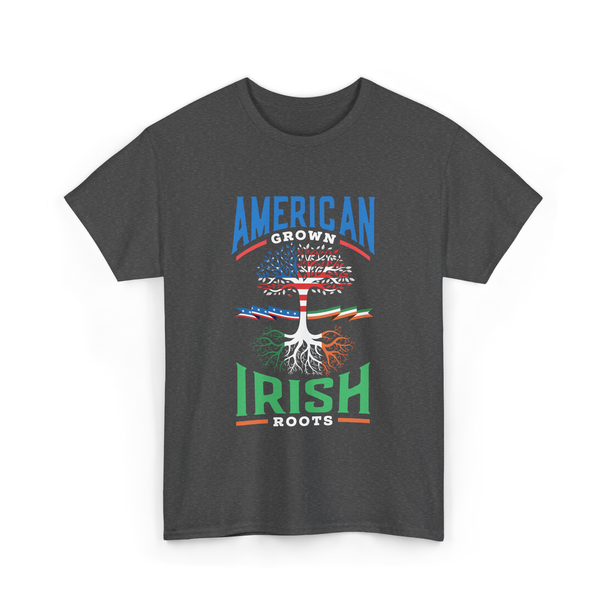 American Grown Irish Roots Ireland T-Shirt - Dark Heather