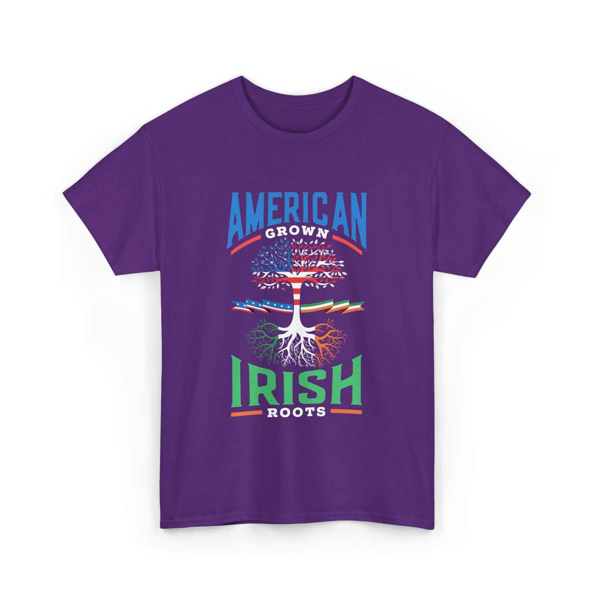 American Grown Irish Roots Ireland T-Shirt - Purple