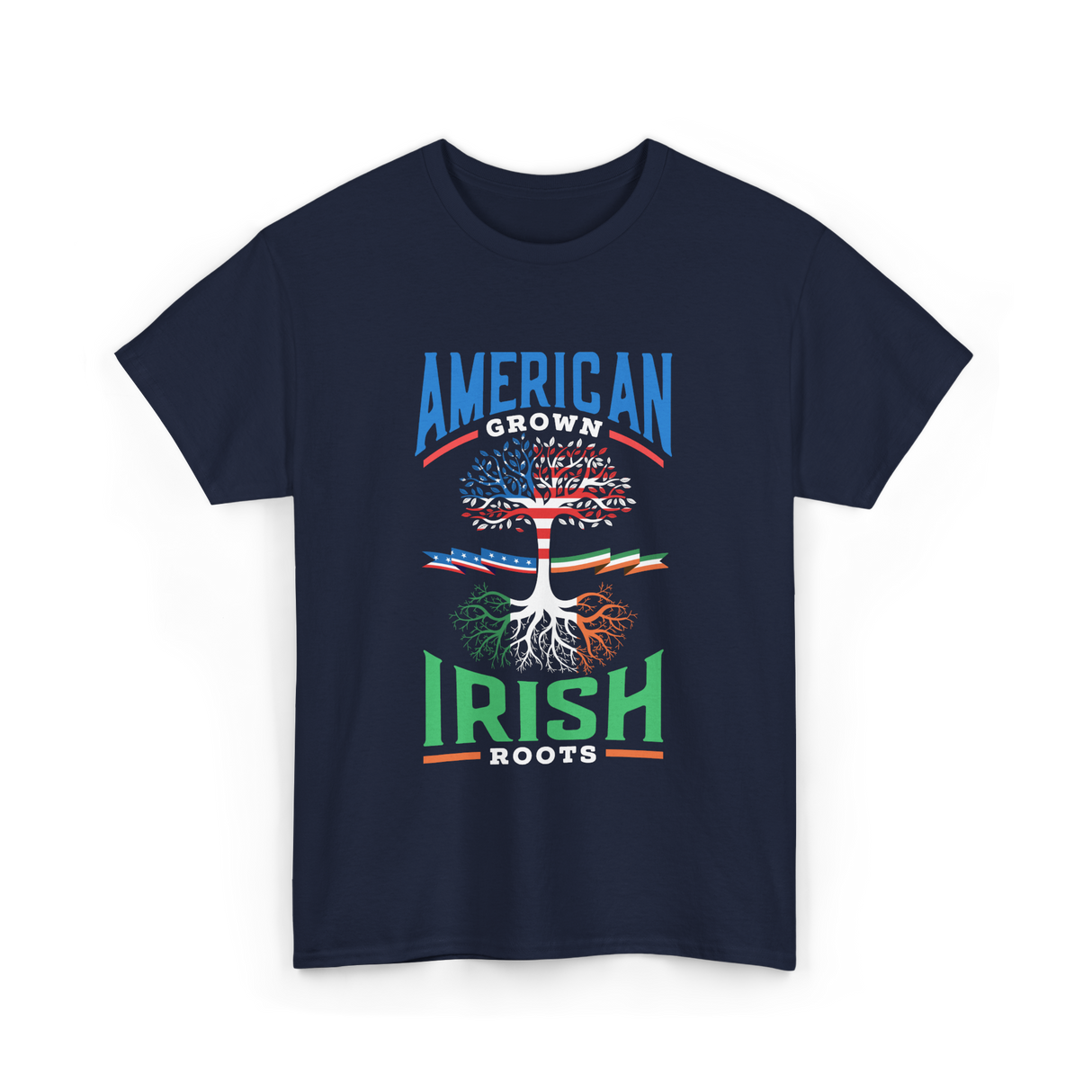 American Grown Irish Roots Ireland T-Shirt - Navy