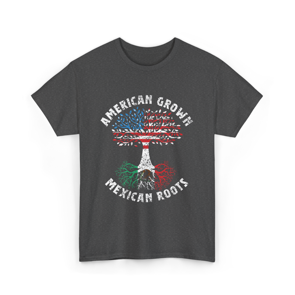 American Grown Mexican Roots Country T-Shirt - Dark Heather