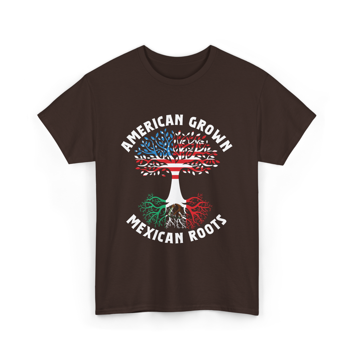 American Grown Mexican Roots Country T-Shirt - Dark Chocolate