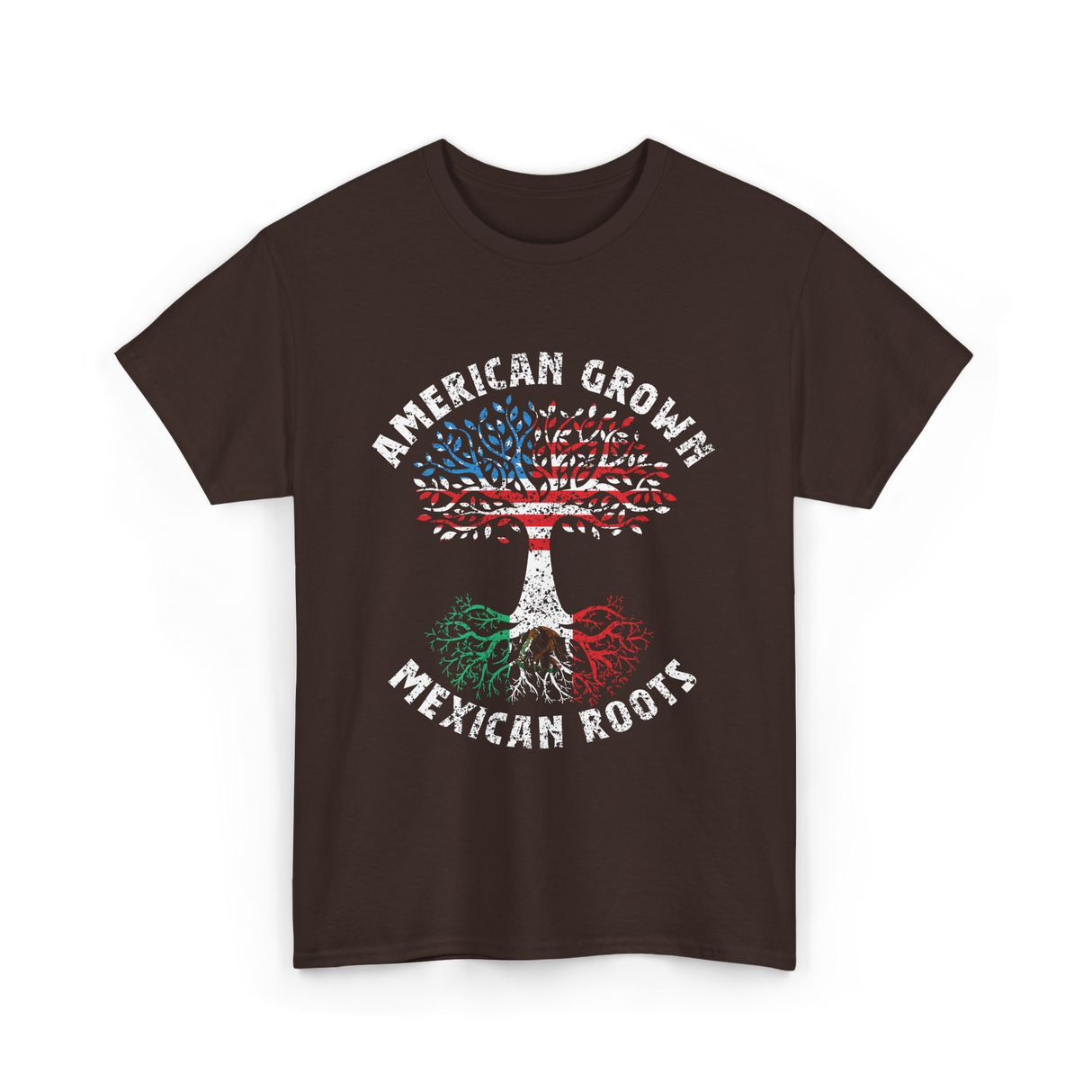 American Grown Mexican Roots Country T-Shirt - Dark Chocolate