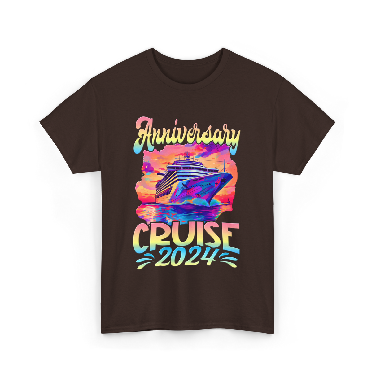 Anniversary Cruise 2024 Cruise T-Shirt - Dark Chocolate