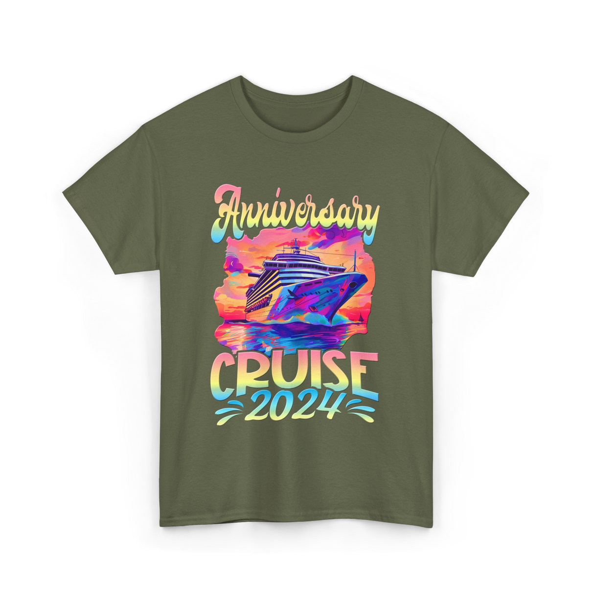 Anniversary Cruise 2024 Cruise T-Shirt - Military Green