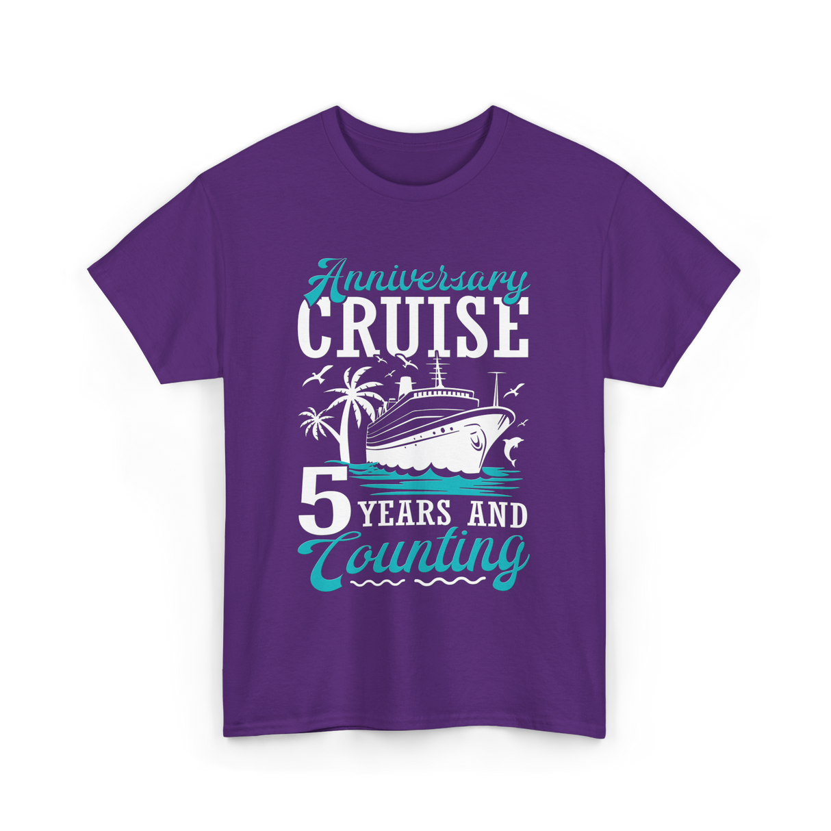 Anniversary Cruise 5 Years Celebration T-Shirt - Purple