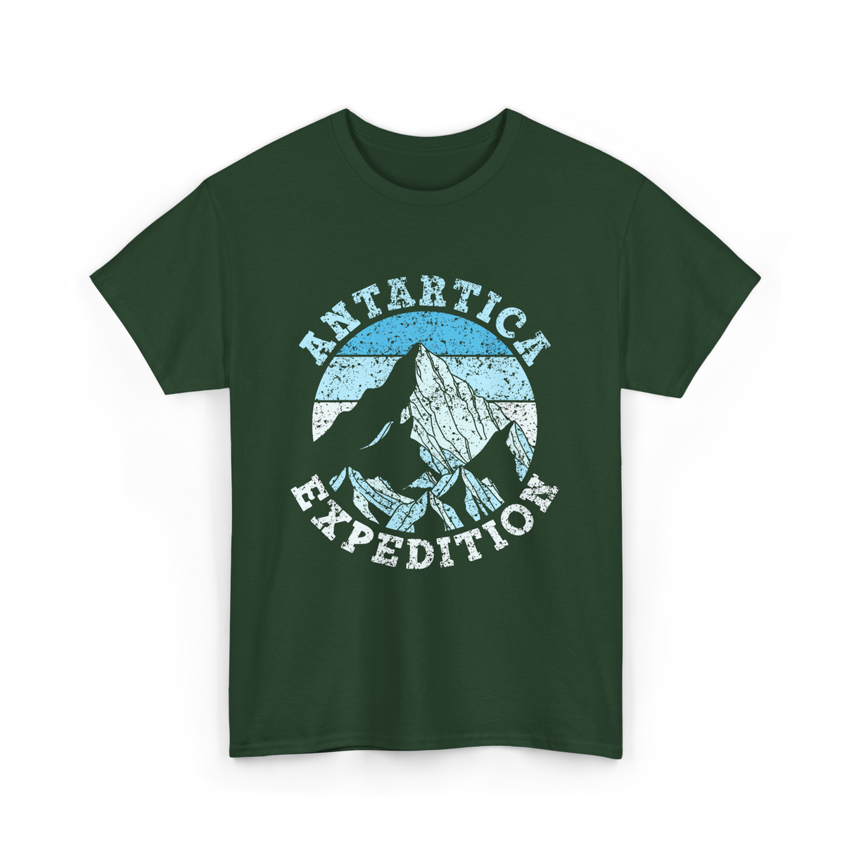 Antarctica Expedition Mountains Adventure T-Shirt - Forest Green