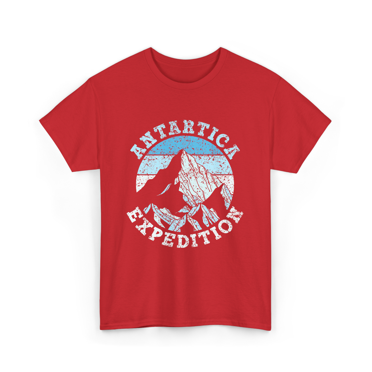 Antarctica Expedition Mountains Adventure T-Shirt - Red