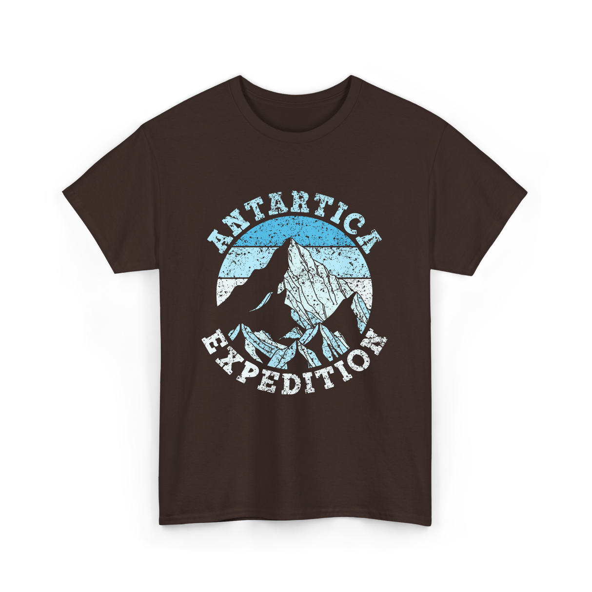 Antarctica Expedition Mountains Adventure T-Shirt - Dark Chocolate