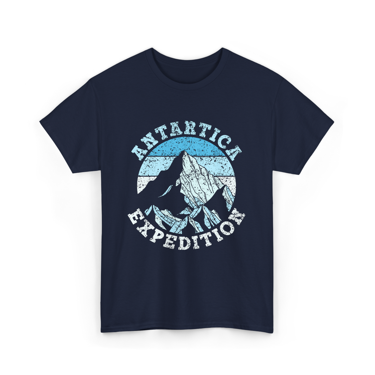 Antarctica Expedition Mountains Adventure T-Shirt - Navy