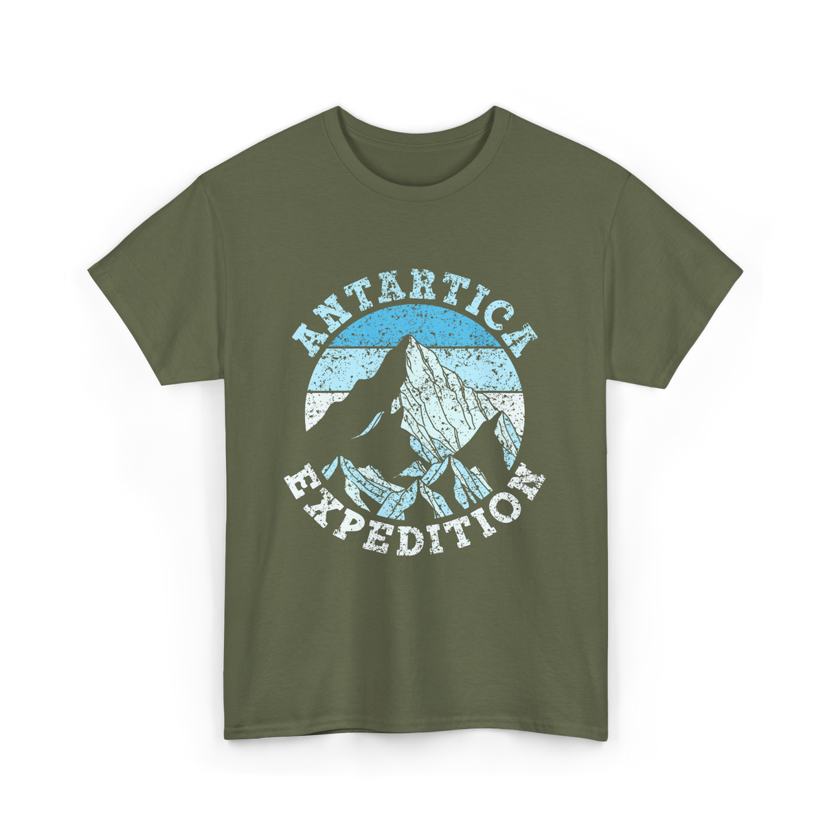 Antarctica Expedition Mountains Adventure T-Shirt - Military Green