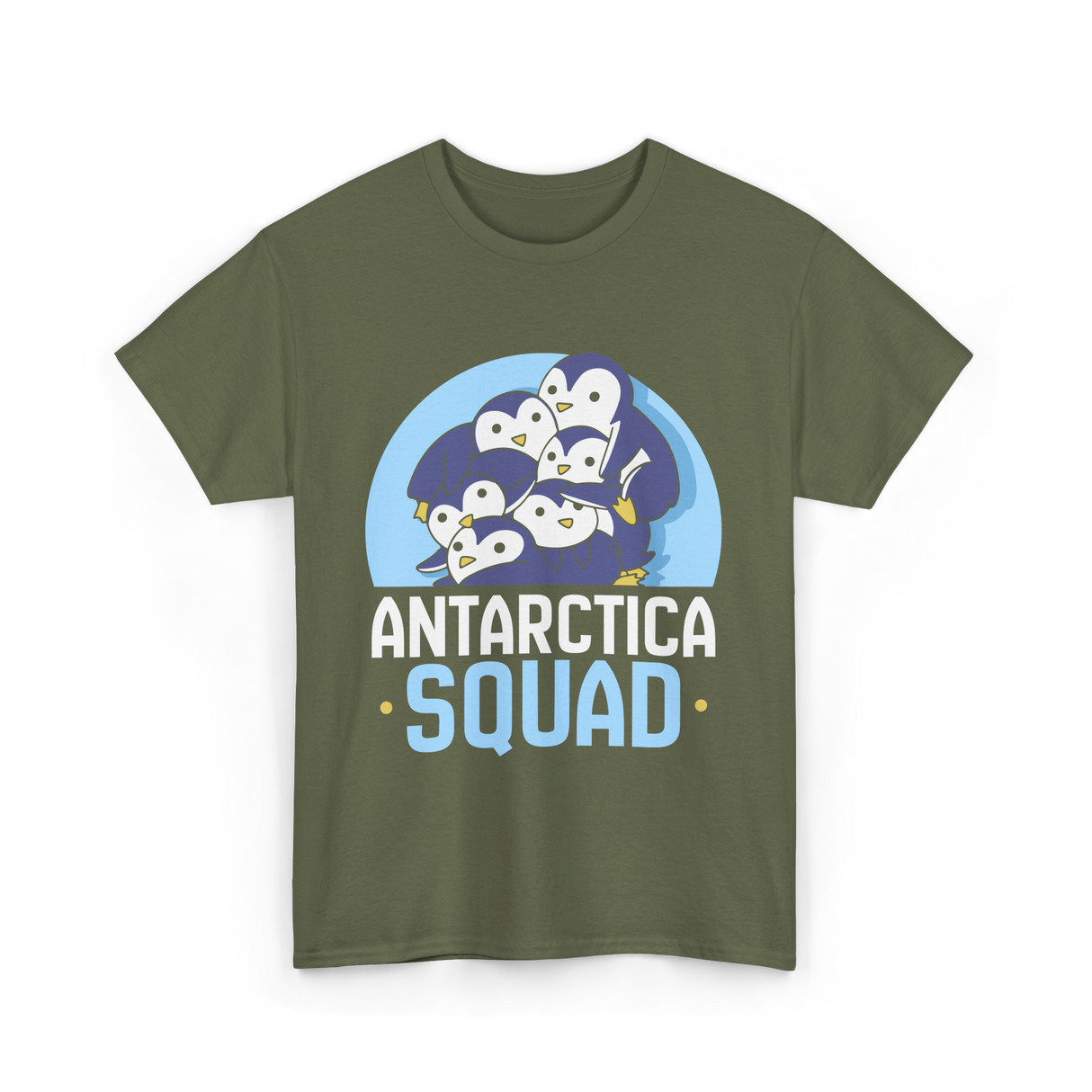 Antarctica Squad Penguin T-Shirt - Military Green