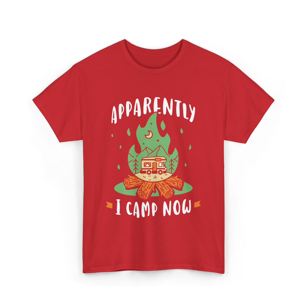 Apparently I Camp Now Camping T-Shirt - Red