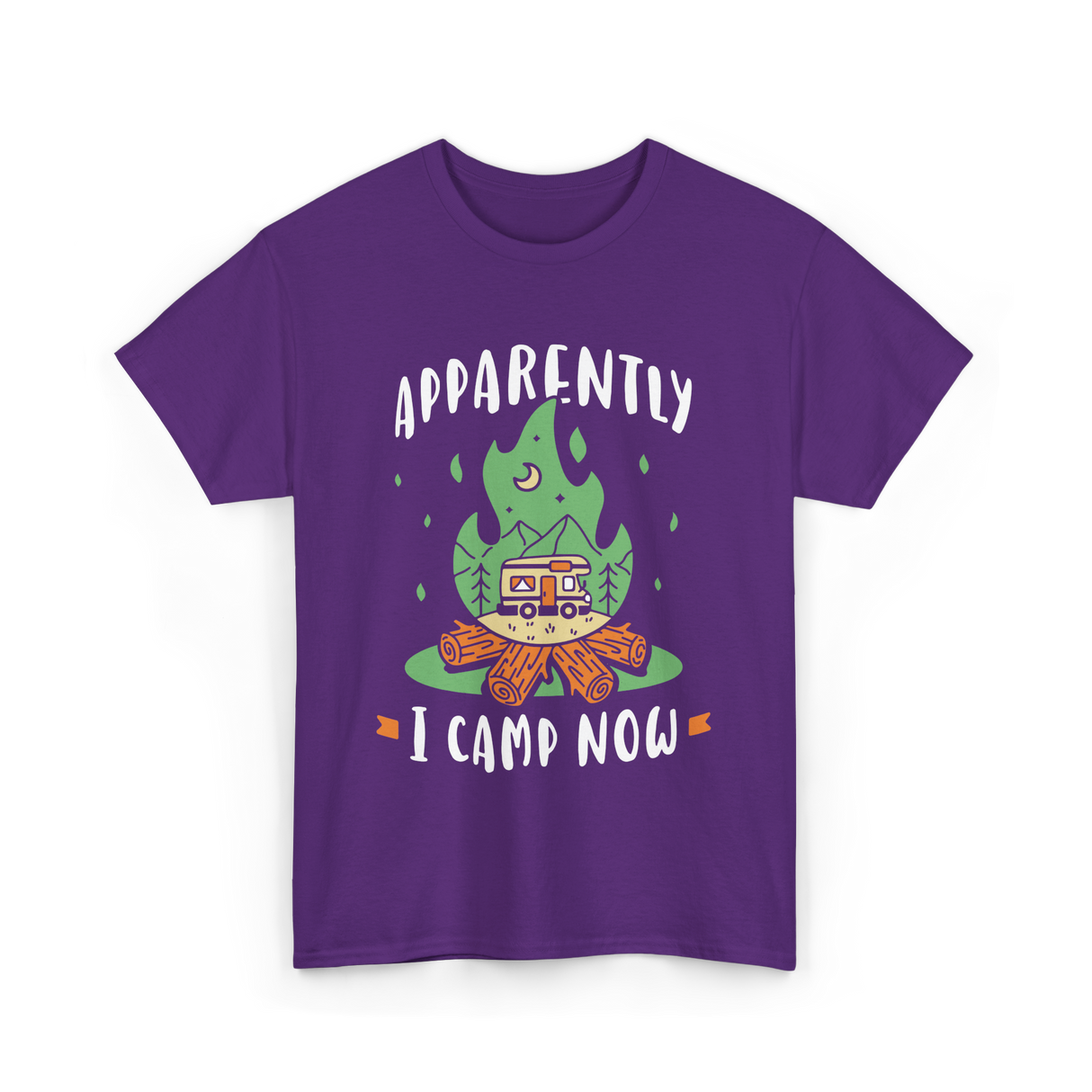 Apparently I Camp Now Camping T-Shirt - Purple