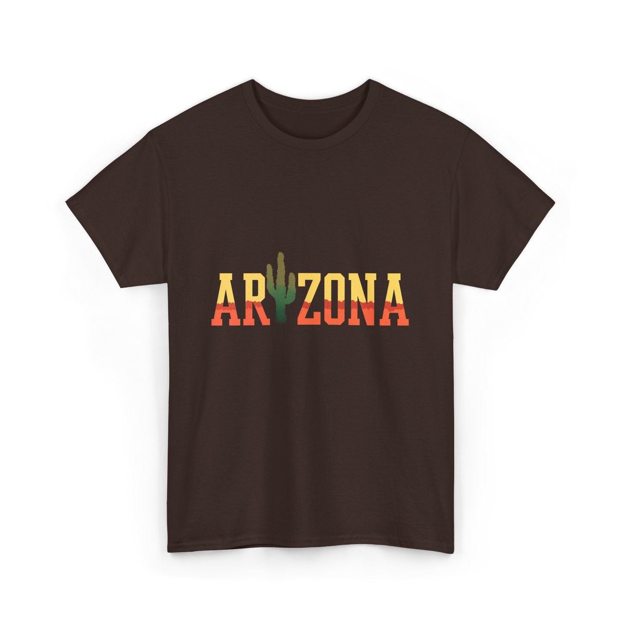 Arizona Cactus Arizona Landscape T-Shirt - Dark Chocolate