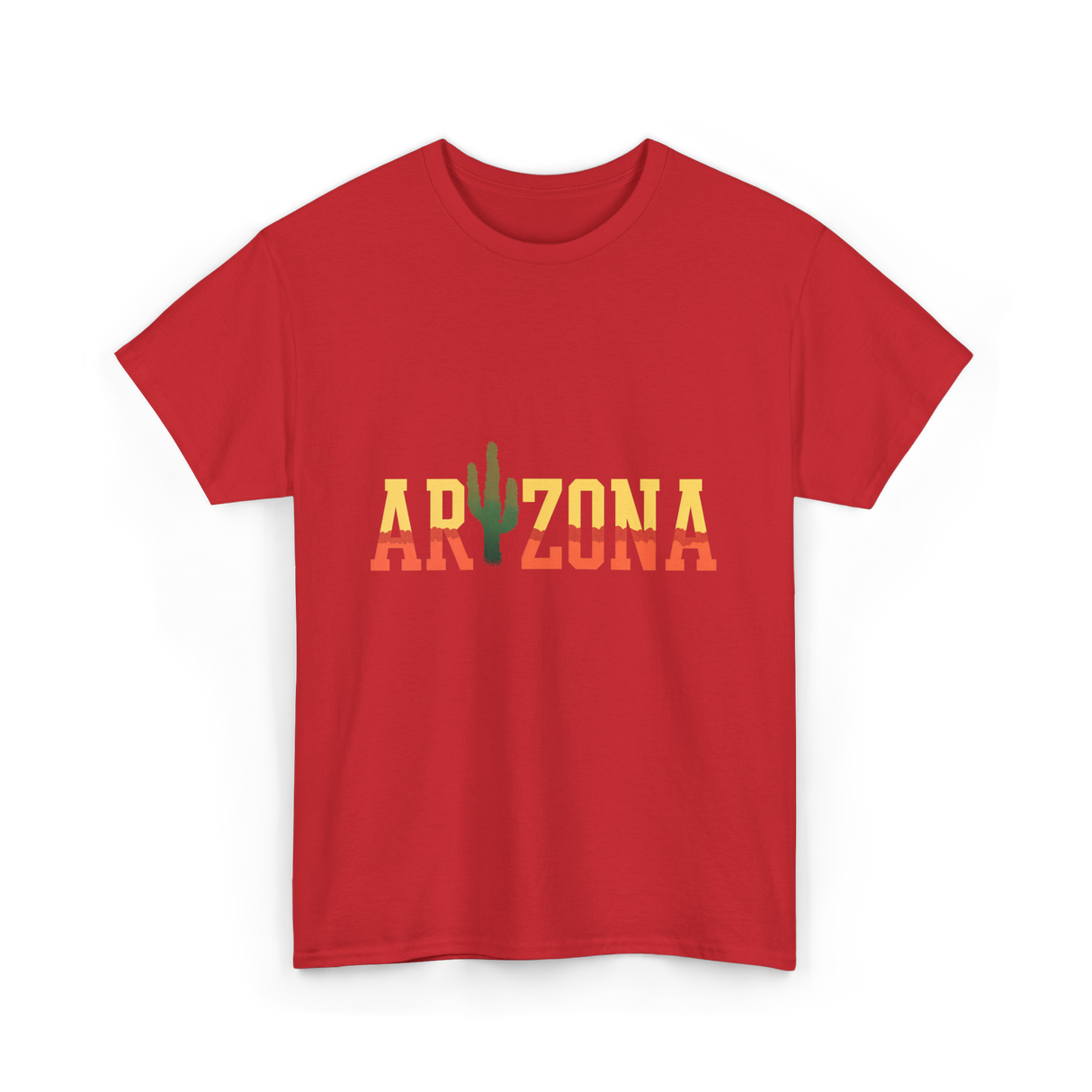 Arizona Cactus Arizona Landscape T-Shirt - Red
