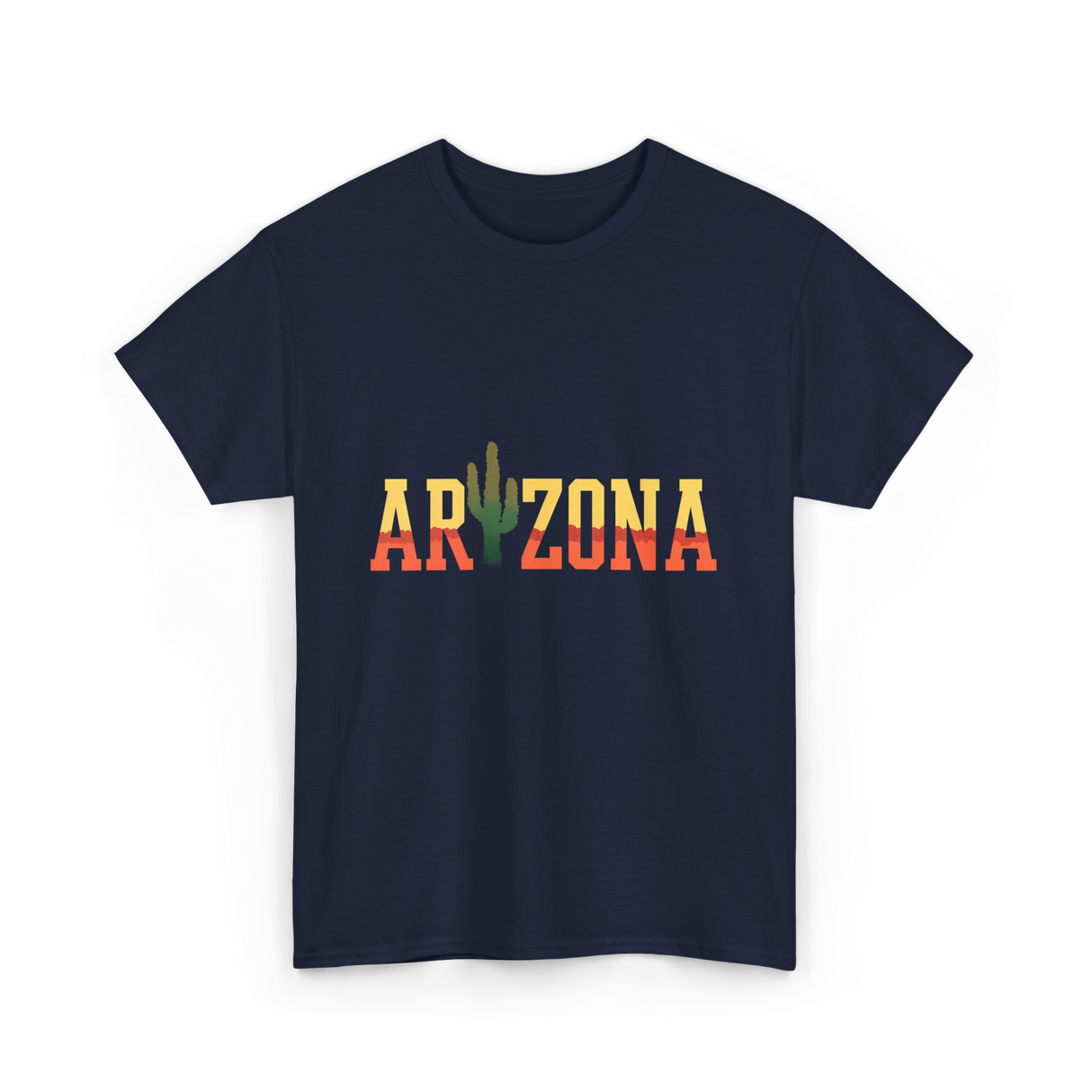 Arizona Cactus Arizona Landscape T-Shirt - Navy