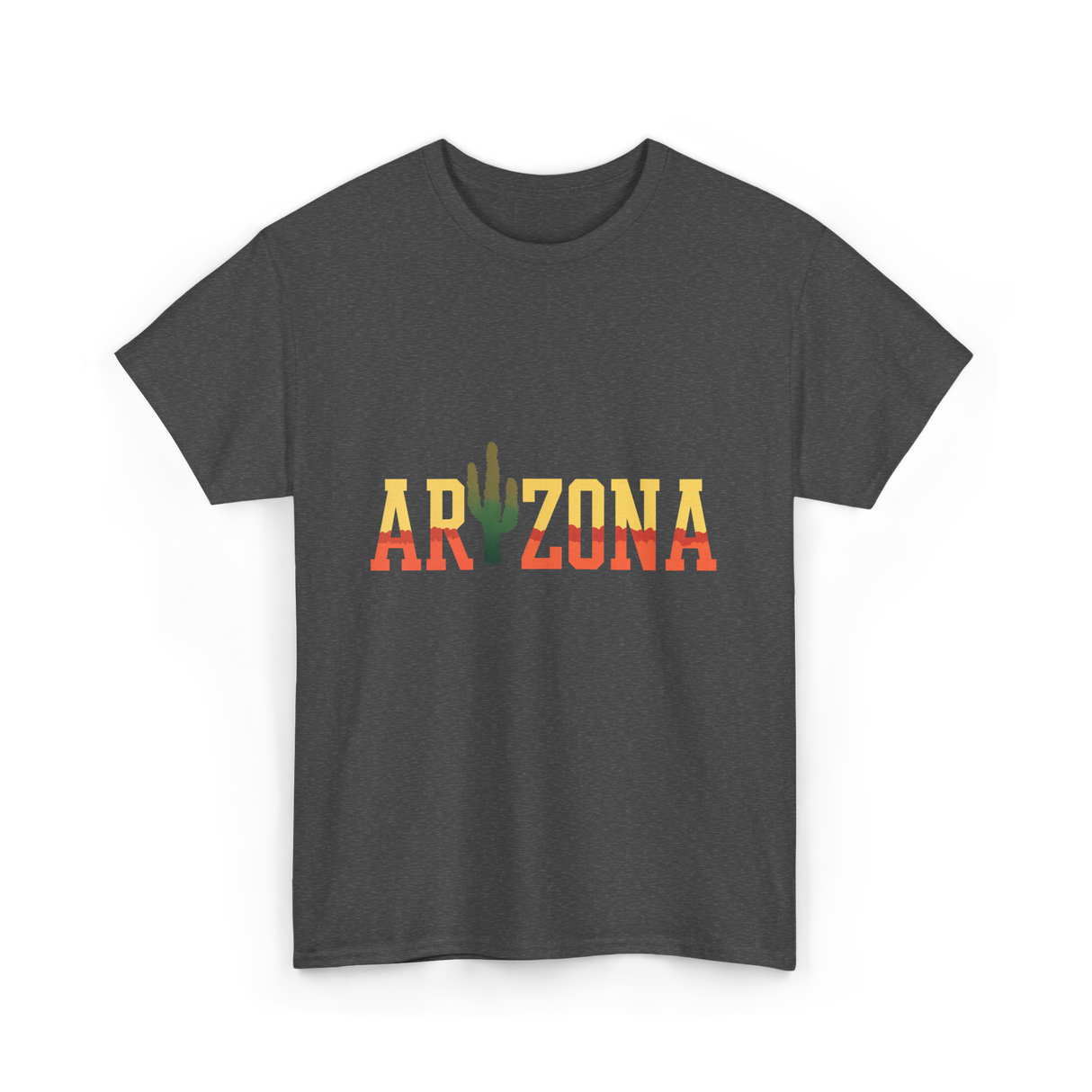Arizona Cactus Arizona Landscape T-Shirt - Dark Heather