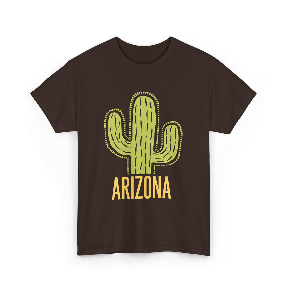Arizona Cactus Arizona Souvenir T-Shirt - Dark Chocolate