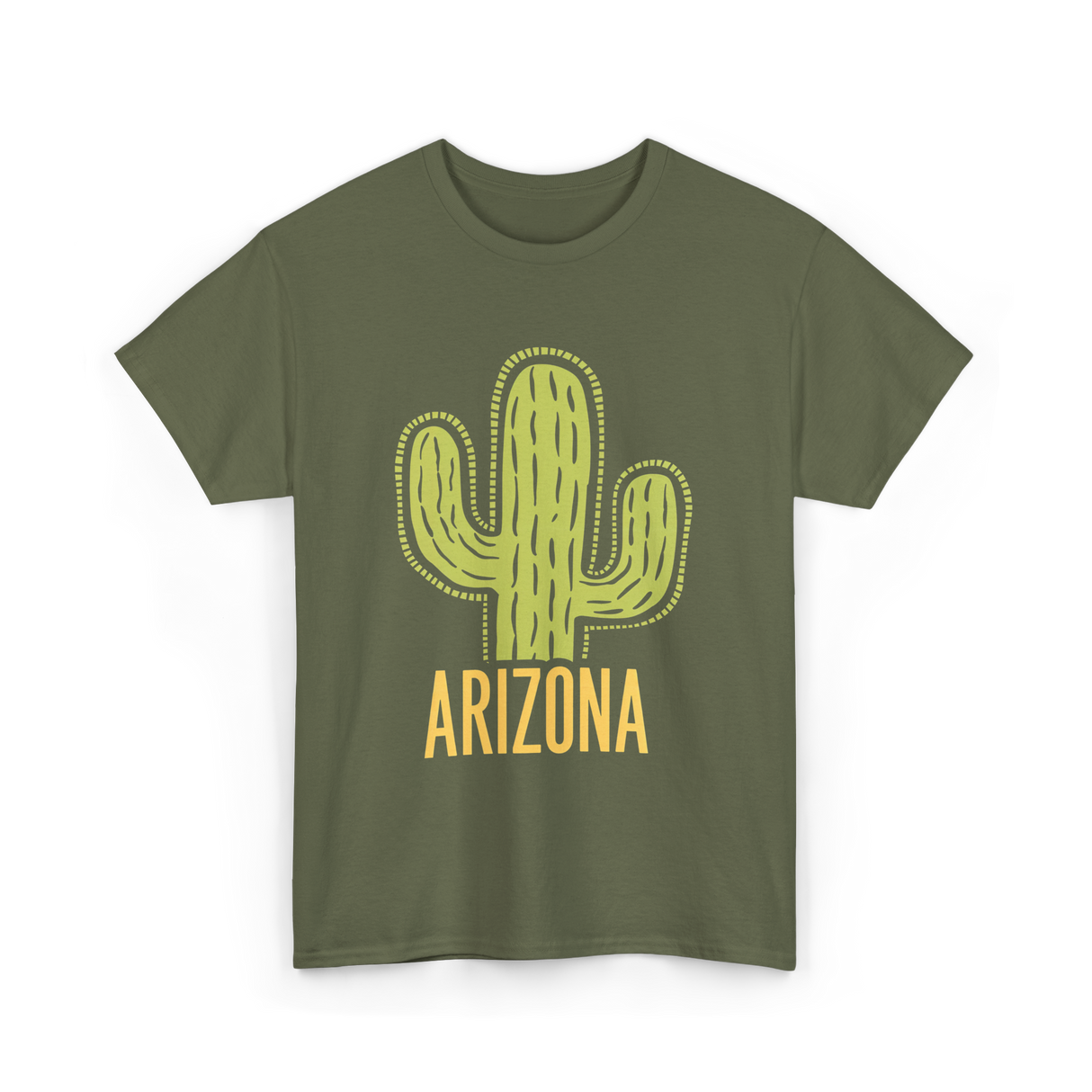 Arizona Cactus Arizona Souvenir T-Shirt - Military Green