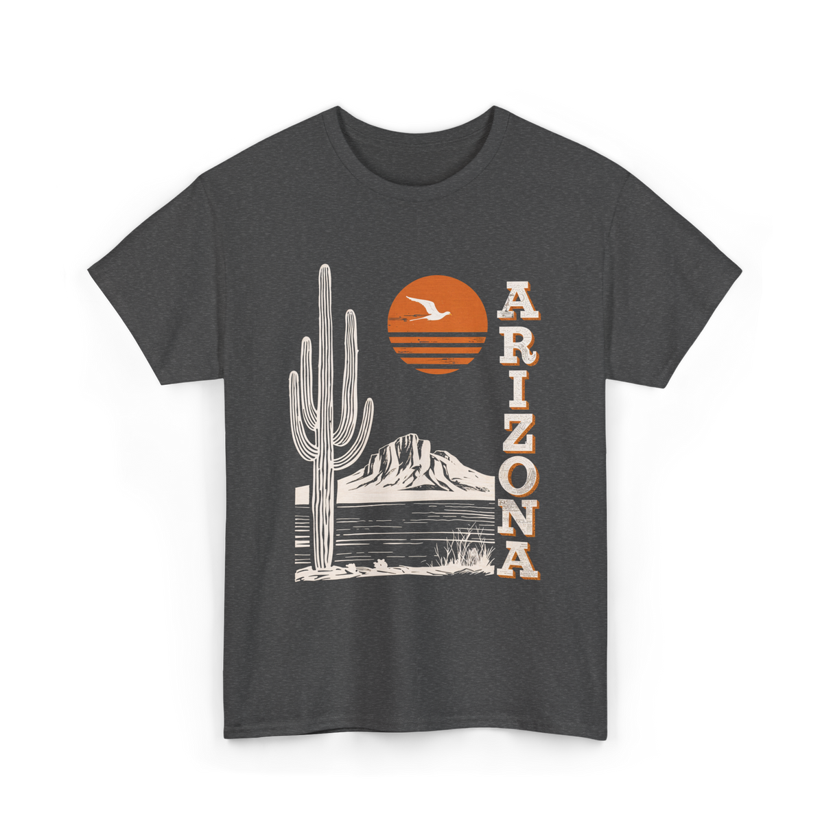 Arizona Desert Cactus Mountain T-Shirt - Dark Heather