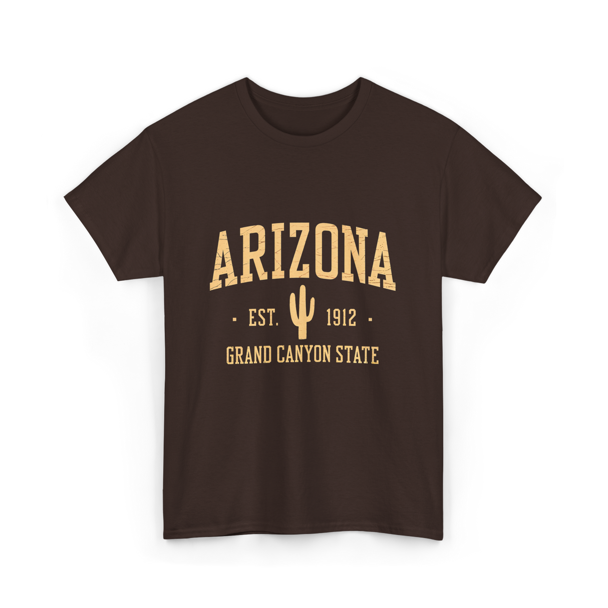 Arizona Grand Canyon State Cactus T-Shirt - Dark Chocolate