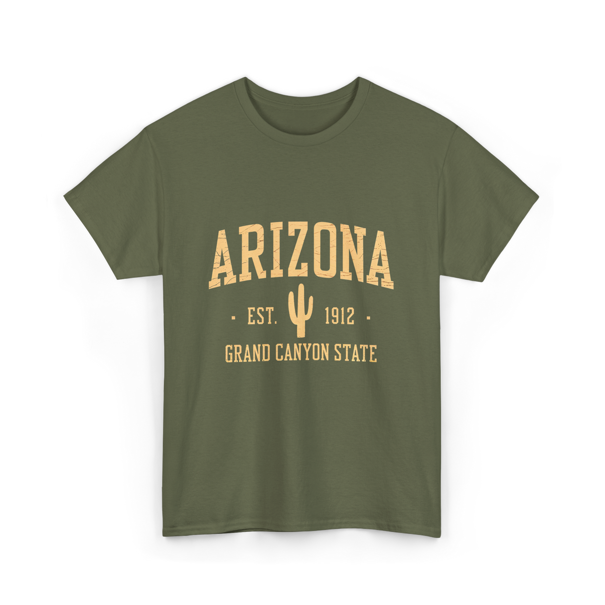 Arizona Grand Canyon State Cactus T-Shirt - Military Green
