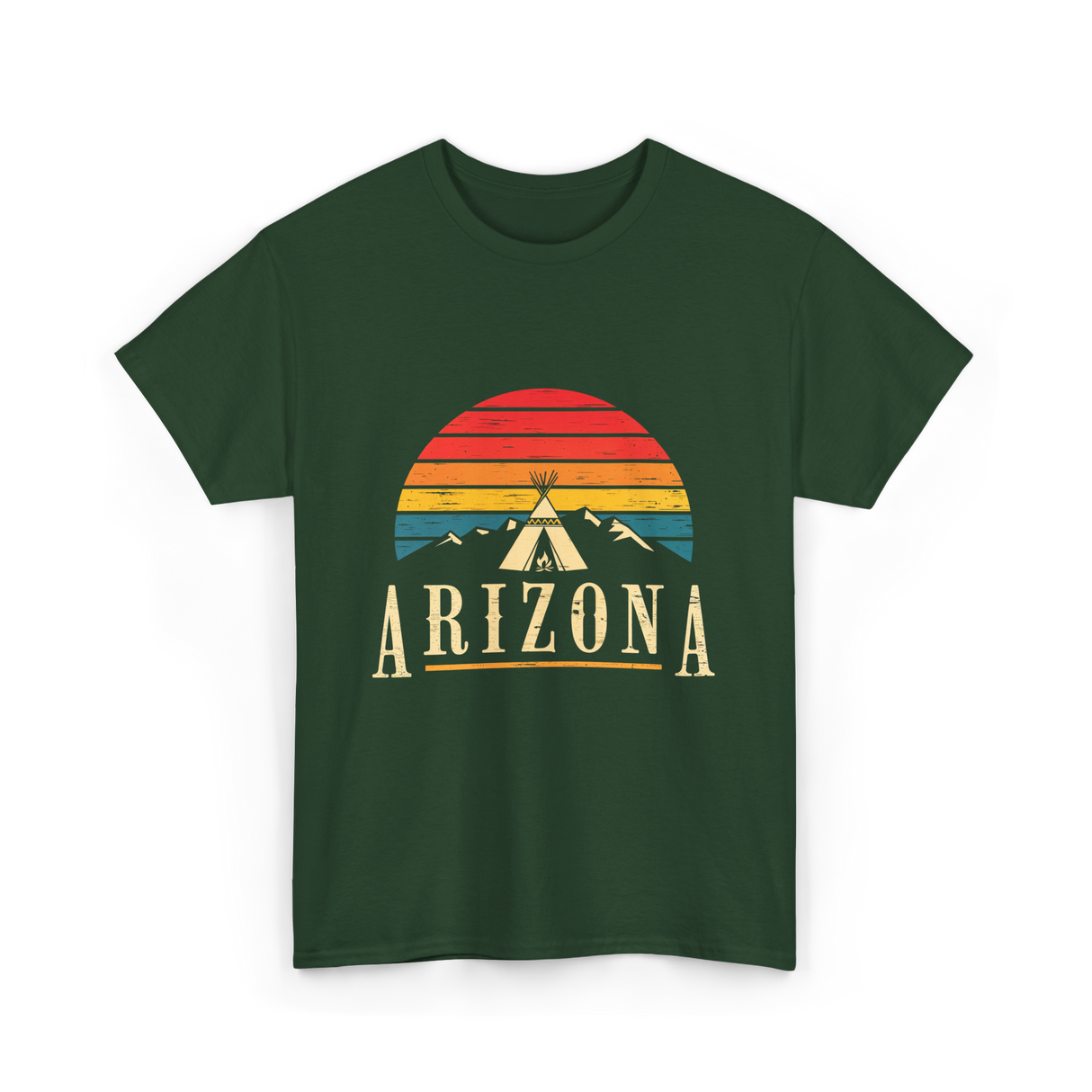 Arizona Mountains Camping Outdoors T-Shirt - Forest Green
