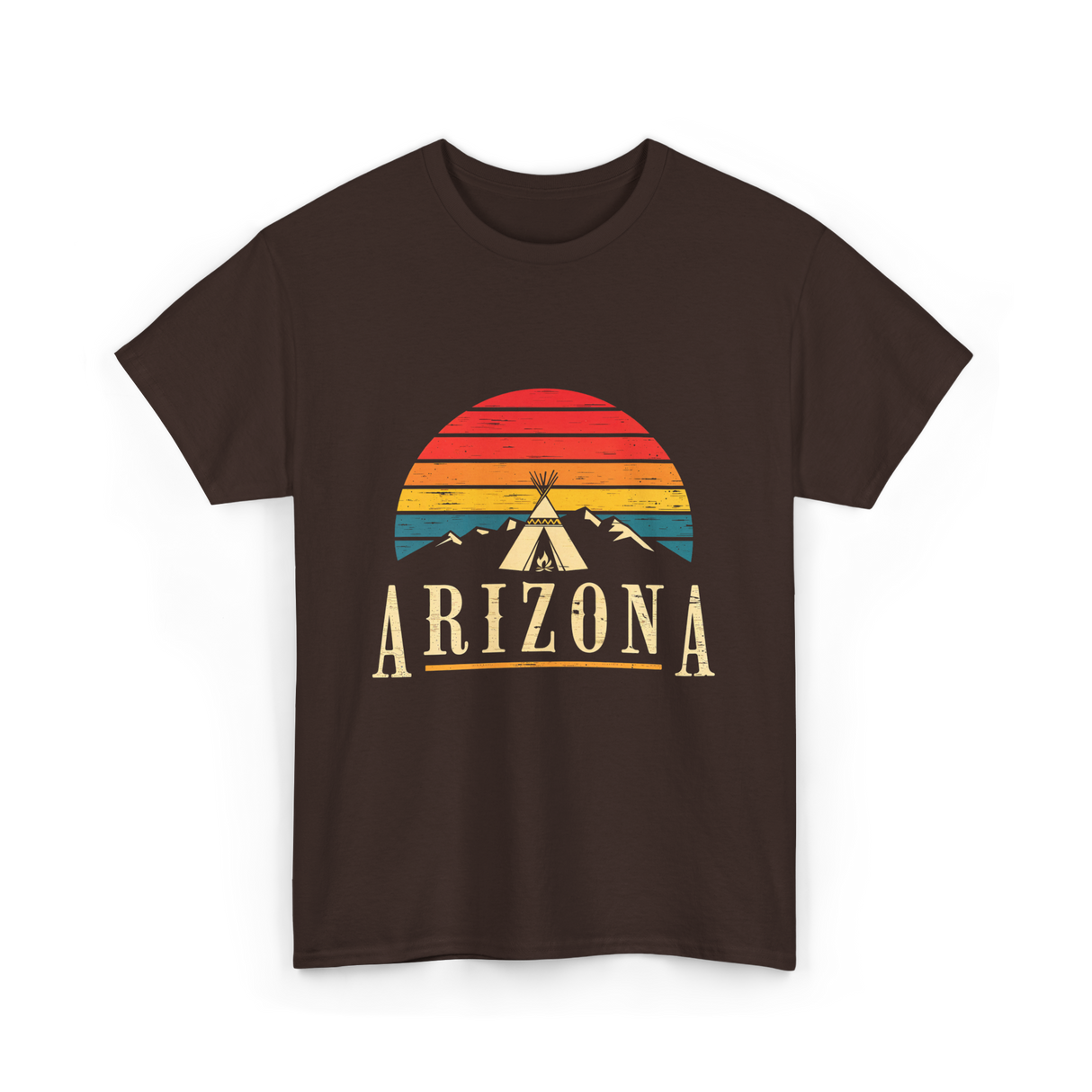 Arizona Mountains Camping Outdoors T-Shirt - Dark Chocolate