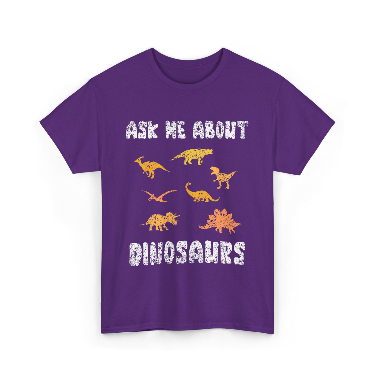 Ask Me About Dinosaurs Dinosaur T-Shirt - Purple