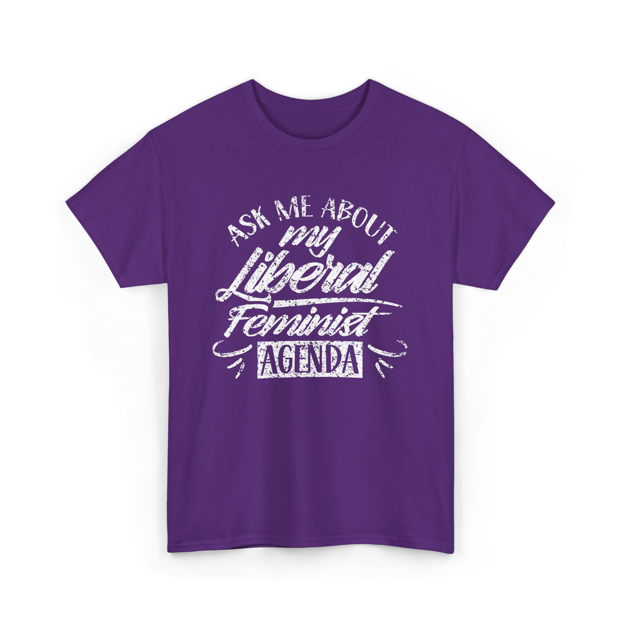 Ask Me About My Feminist Agenda Feminism T-Shirt - Purple
