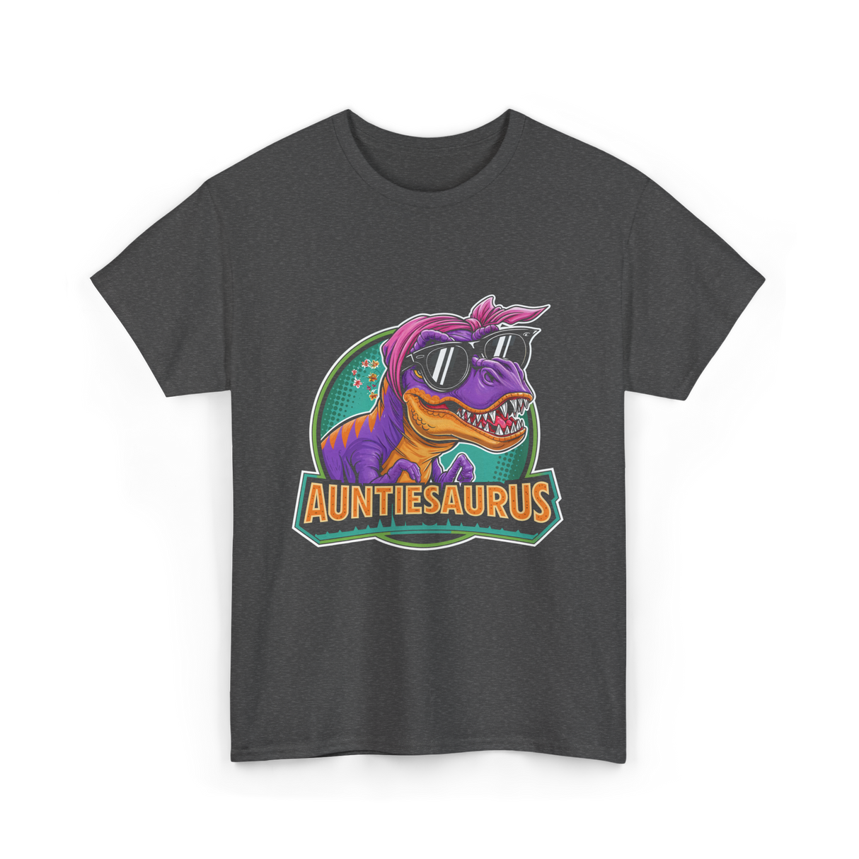Auntiesaurus Dinosaur Auntiesaurus T-Shirt - Dark Heather