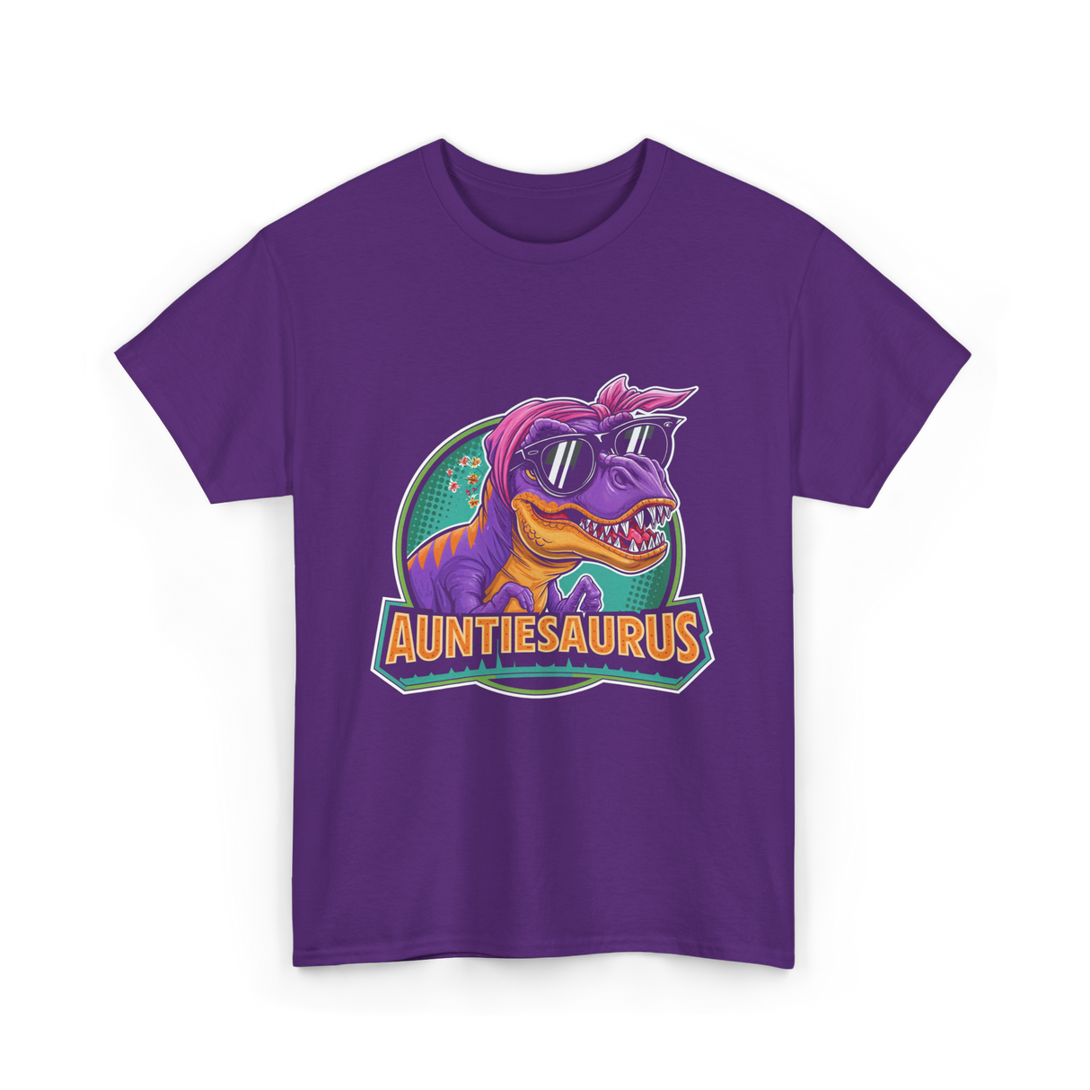 Auntiesaurus Dinosaur Auntiesaurus T-Shirt - Purple