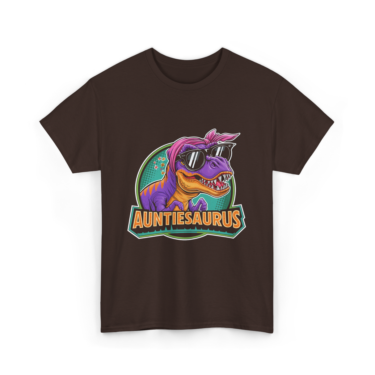 Auntiesaurus Dinosaur Auntiesaurus T-Shirt - Dark Chocolate