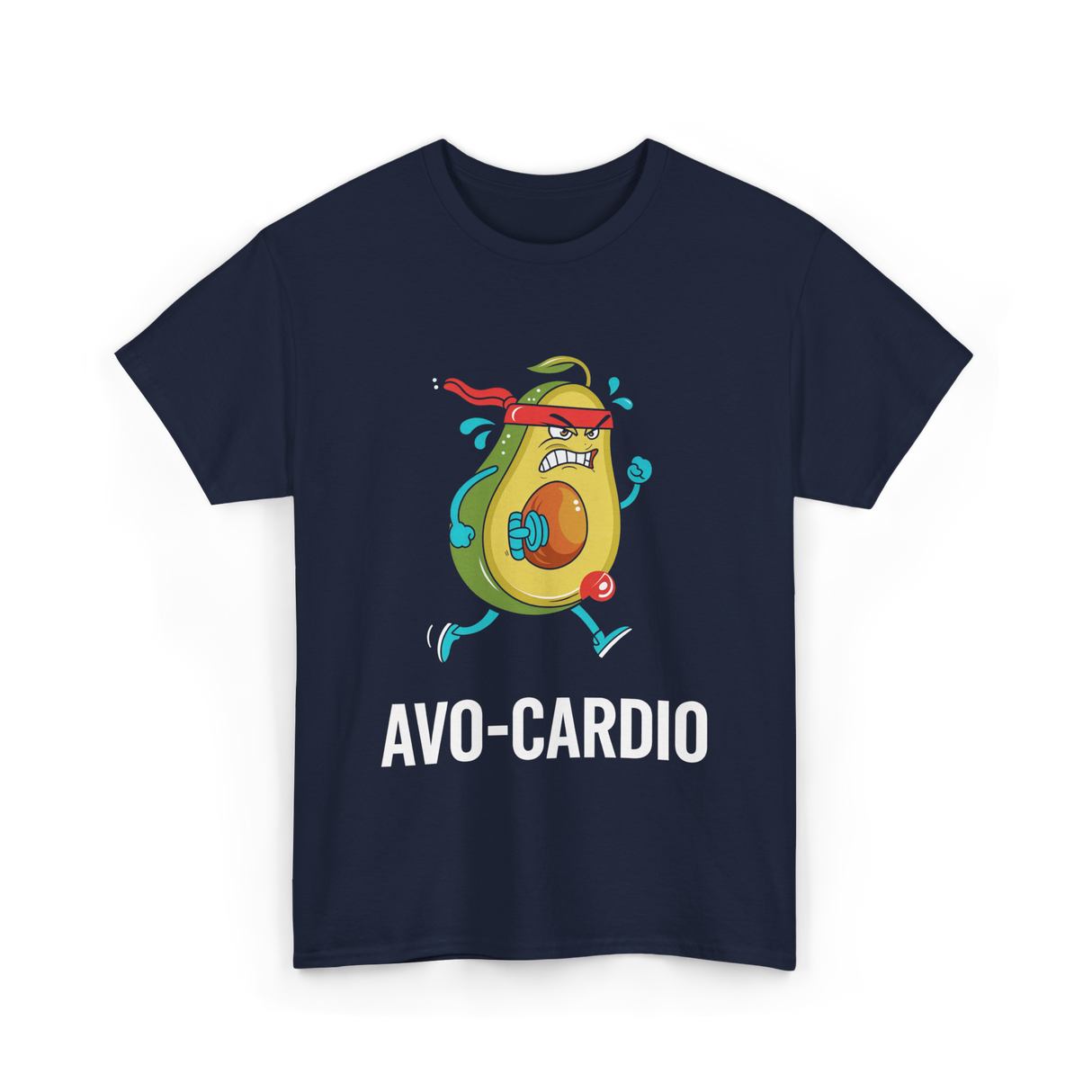 Avo-Cardio Avocado Fitness T-Shirt - Navy