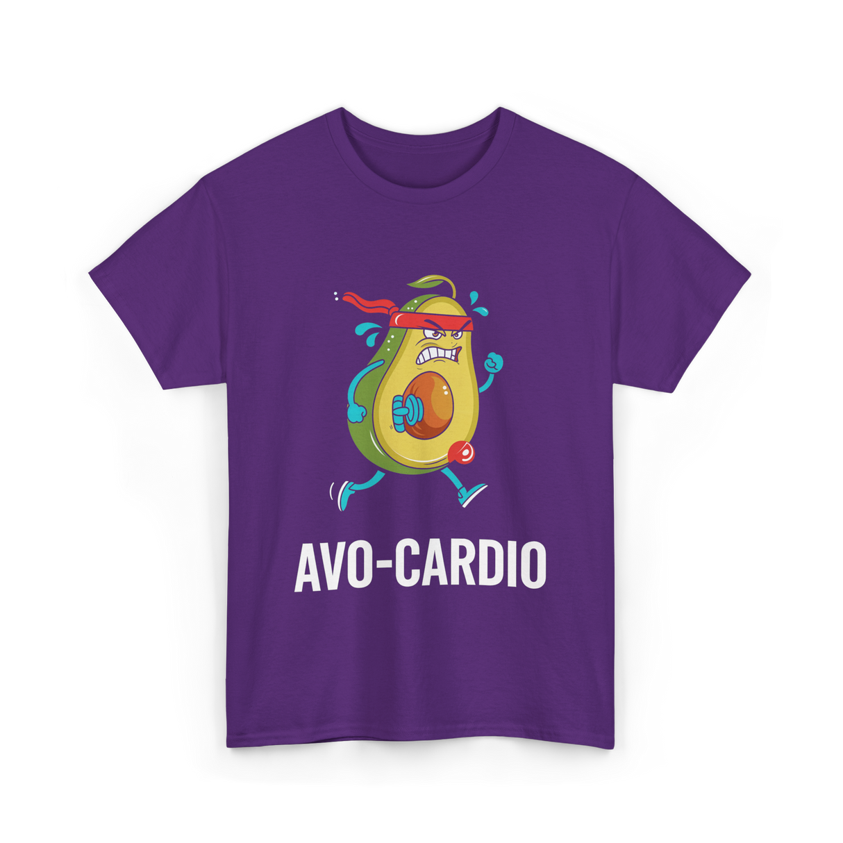 Avo-Cardio Avocado Fitness T-Shirt - Purple