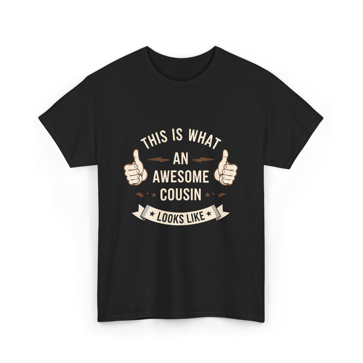 Awesome Cousin Looks Like Cousin T-Shirt - Black