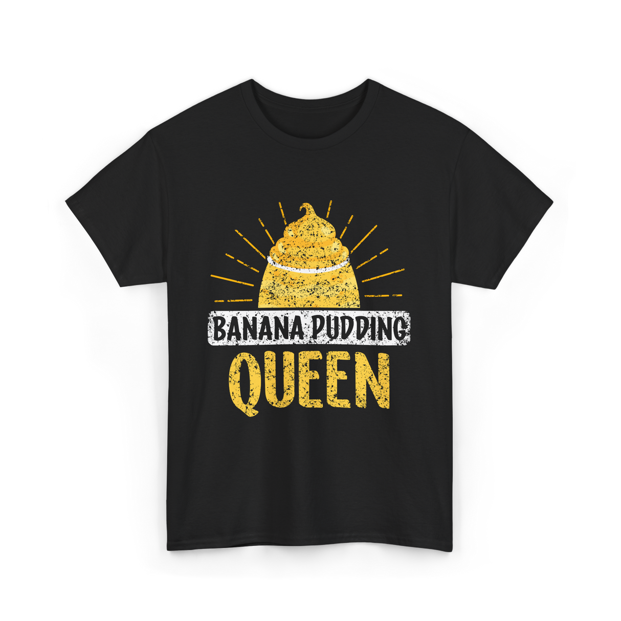 Banana Pudding Queen Cooking Dessert T-Shirt - Black