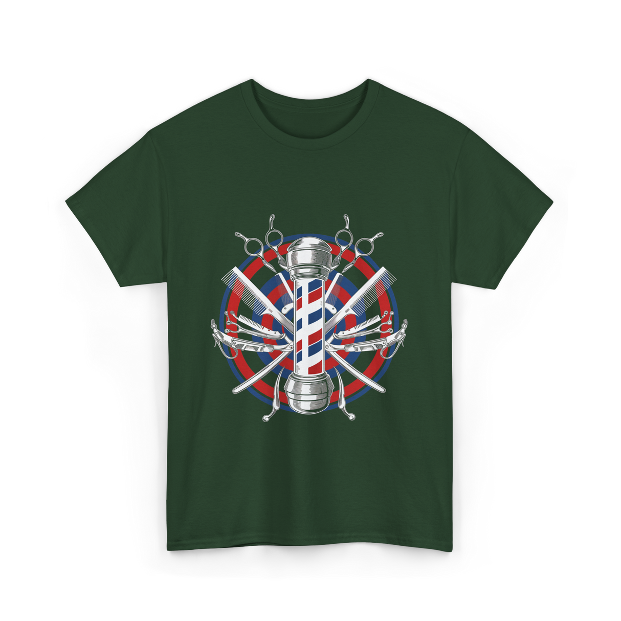 Barber Tools Barbershop Barbering T-Shirt - Forest Green