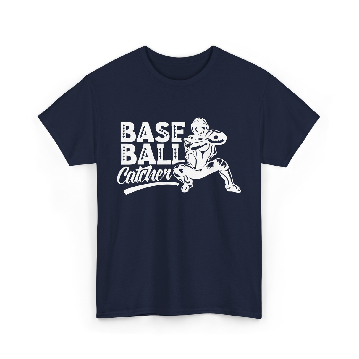 Baseball Catcher Sports Player T-Shirt - Navy