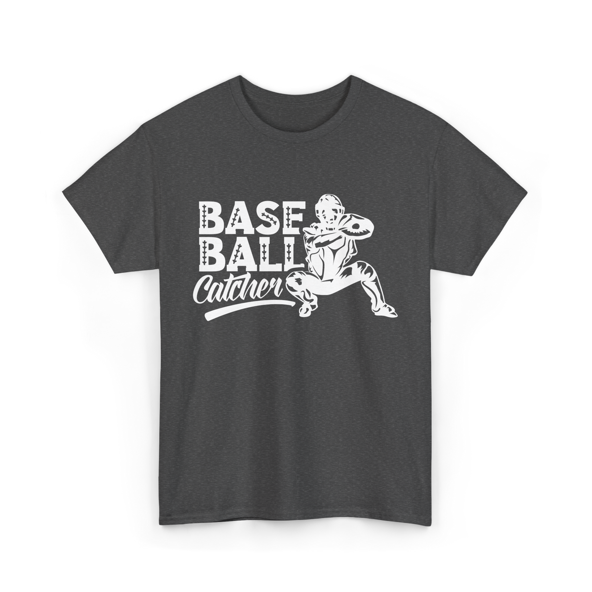 Baseball Catcher Sports Player T-Shirt - Dark Heather