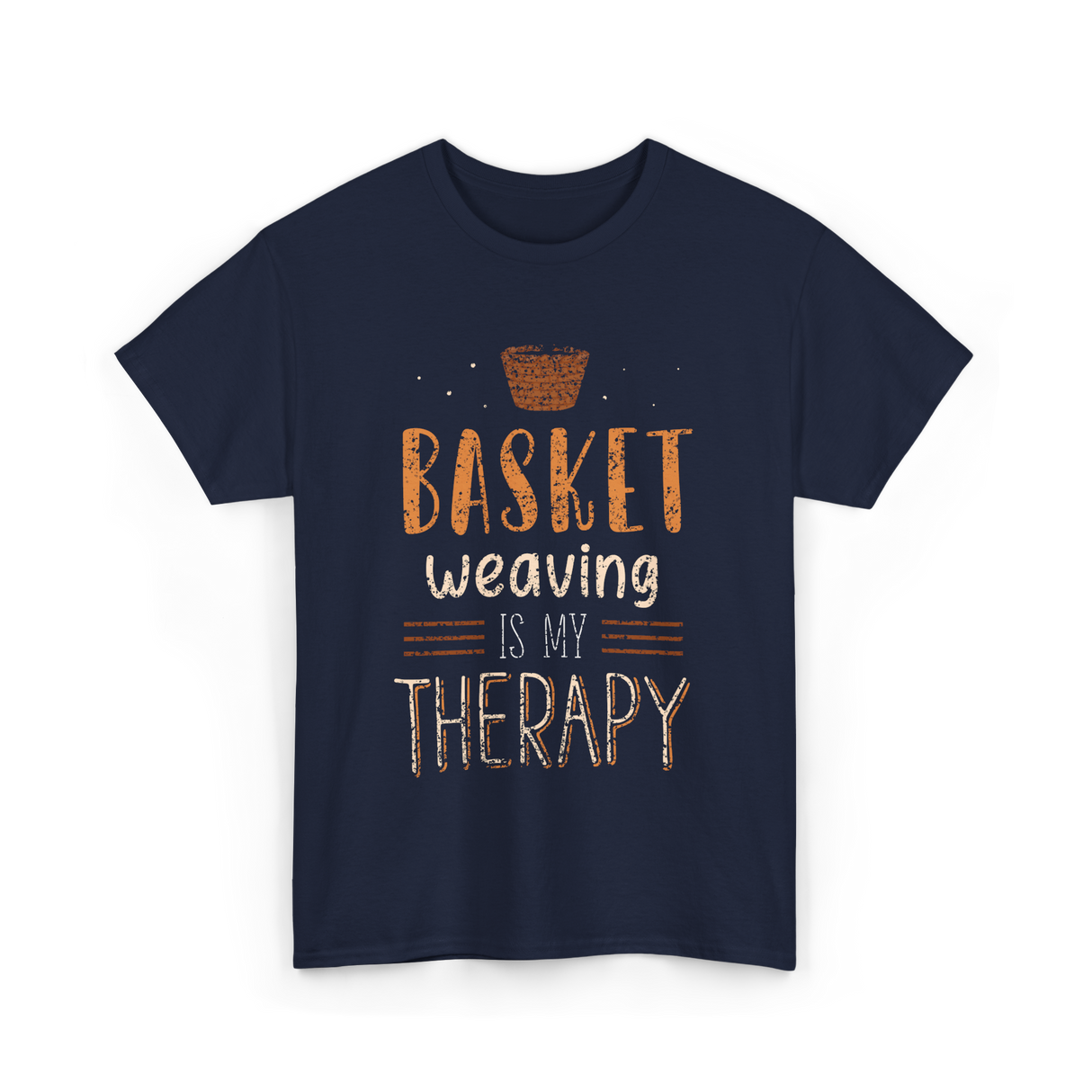 Basket Weaving Is My Therapy Weave T-Shirt - Navy