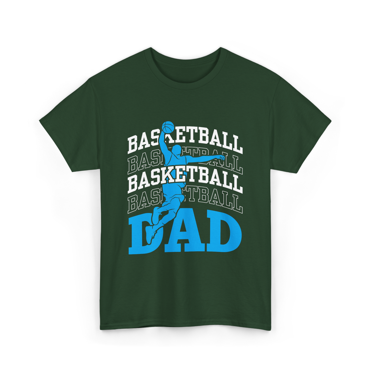 Basketball Dad Sports Player T-Shirt - Forest Green