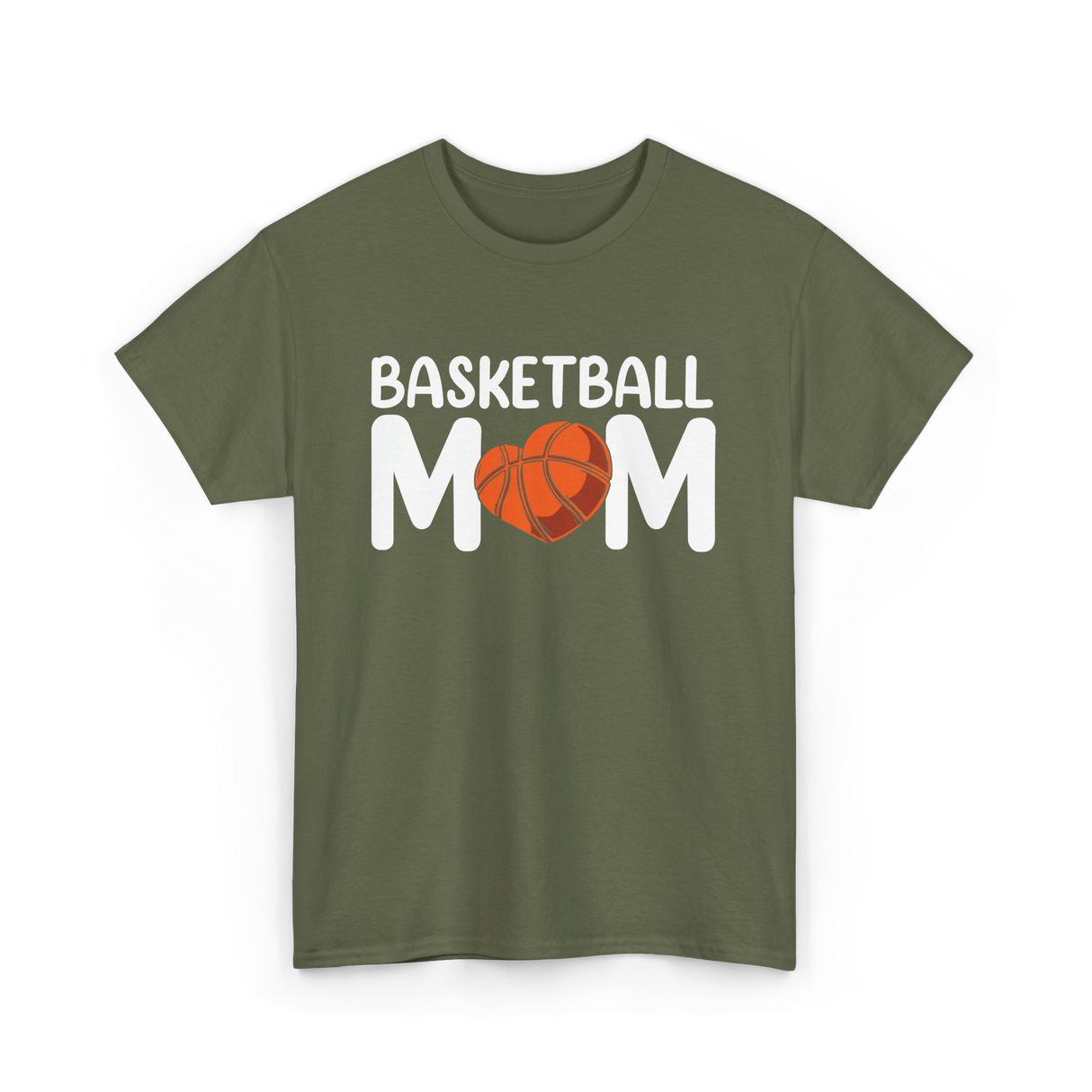 Basketball Mom Basketball T-Shirt - Military Green