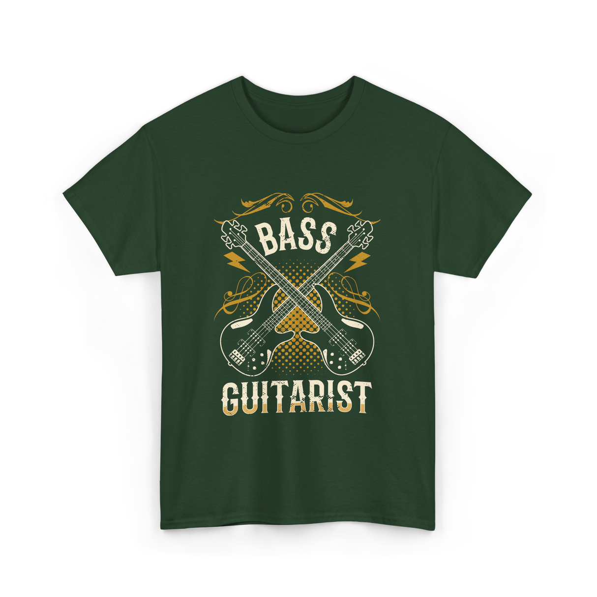 Bass Guitarist Musician Music Band T-Shirt - Forest Green