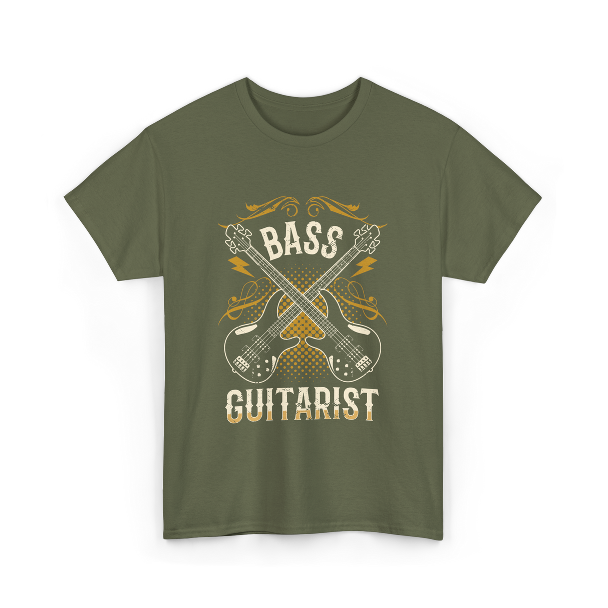 Bass Guitarist Musician Music Band T-Shirt - Military Green
